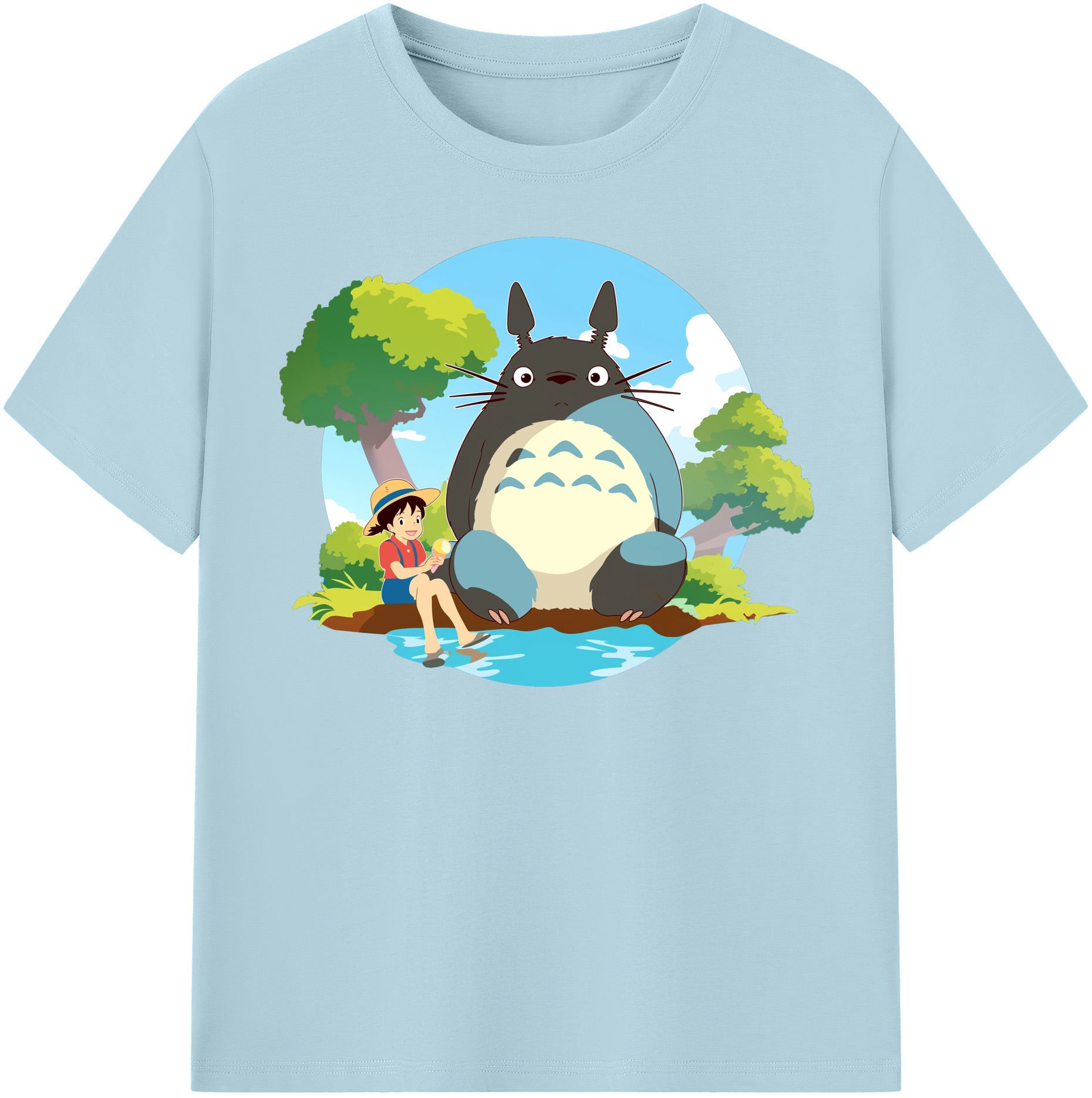 （画像用） となりのトトロ 草壁メイ 草壁サツキ My Neighbor Totoro Satsuki Kusakabe Mei Kusakabe 綿100％半袖Tシャツ（フロントプリント）